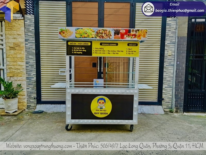 xe bán xiên que nướng bằng inox