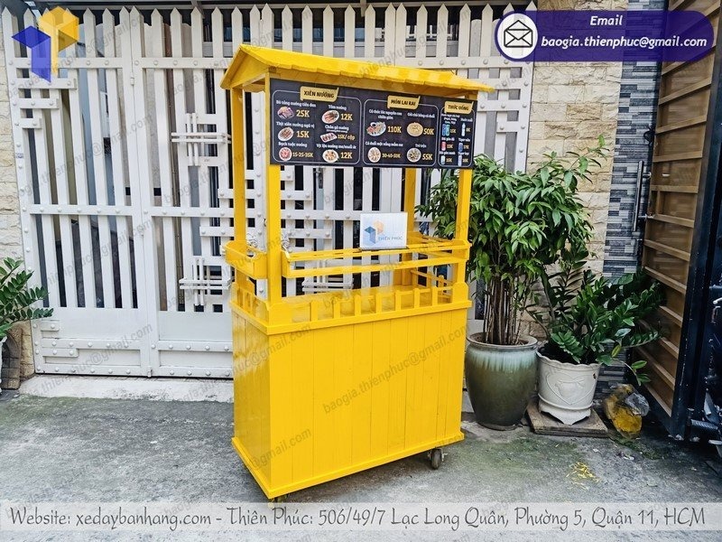 xe bán xiên que tự chọn bằng gỗ