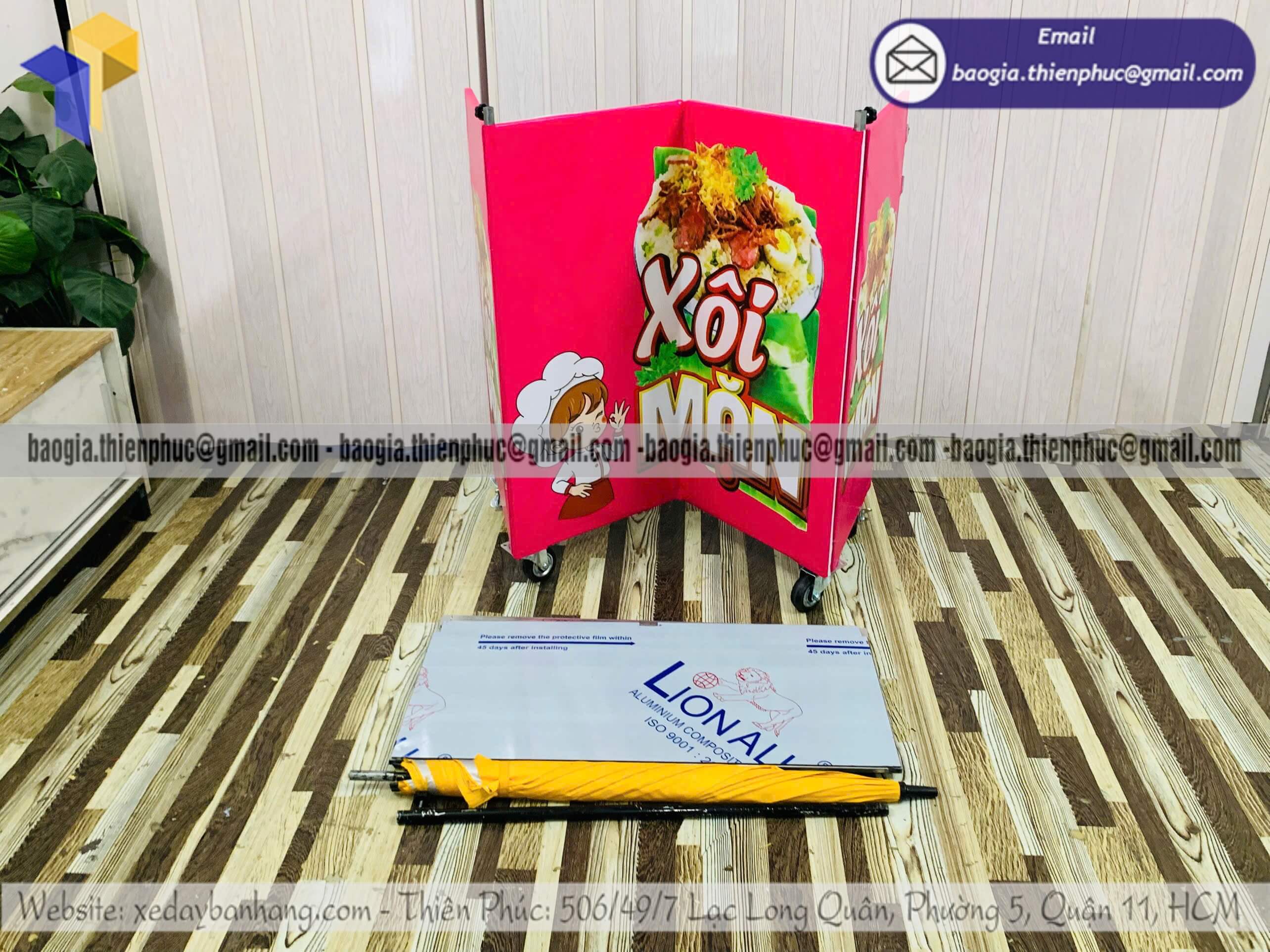 Xe bán xôi lắp ráp di động bán hàng rong xếp gọn giúp bán khởi nghiệp thành công