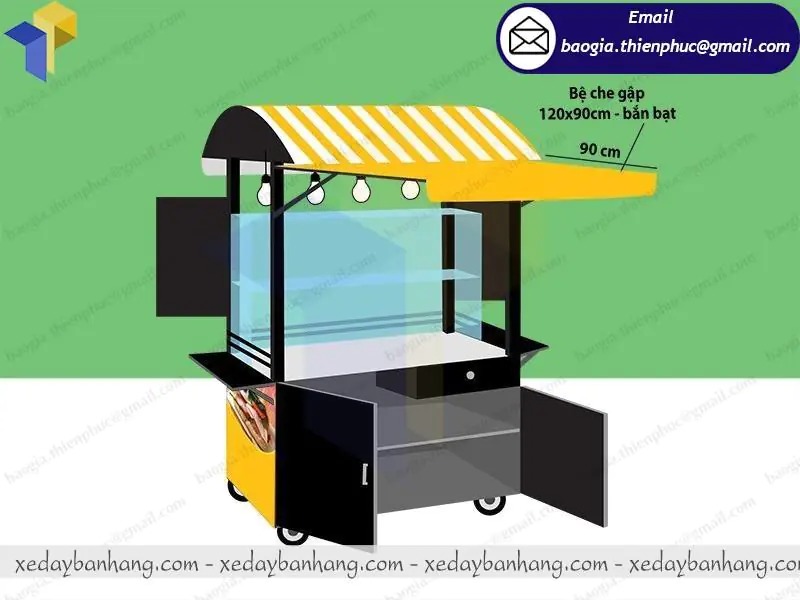 xe bánh mì hamburger inox giá rẻ