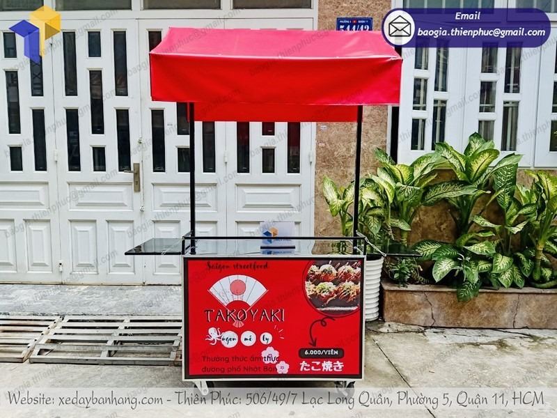 xe bánh takoyaki inox