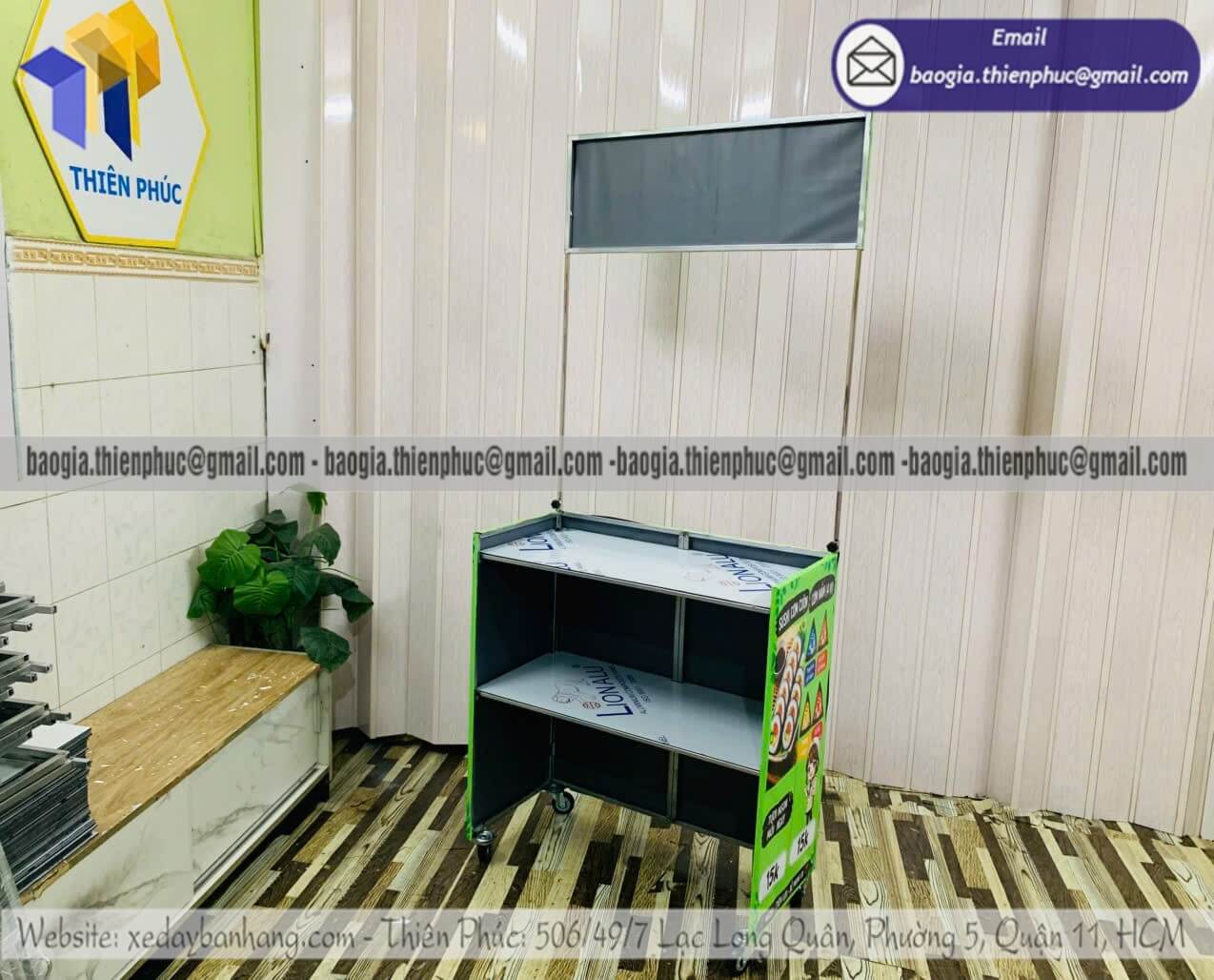 Xe bạt lắp ráp bán cơm nắm xếp gọn di động vỉa hè đặt theo kích thước từng điểm bán