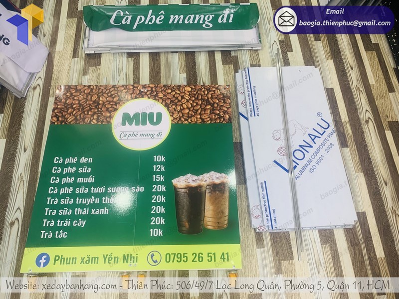 xe cà phê bán mang đi vỉa hè rẻ