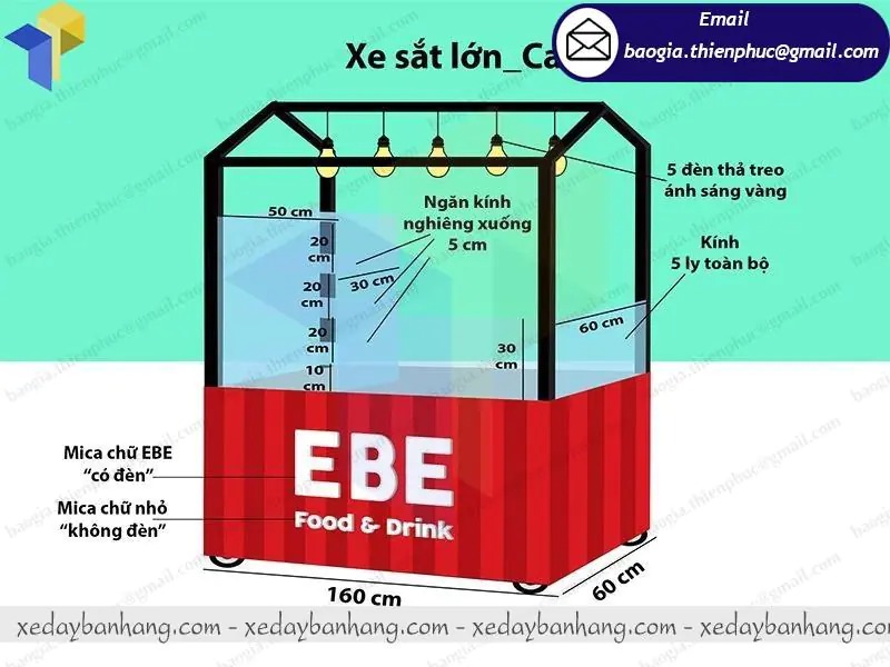 xe cà phê pha máy inox