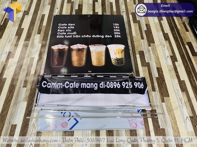 Xe cà phê xếp gọn di động uy tín