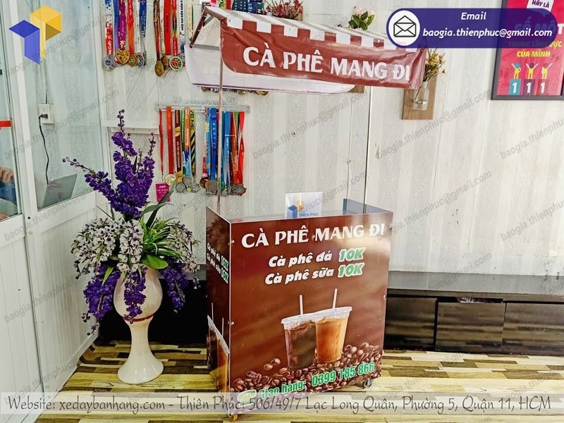 xe cafe mang đi gấp gọn giá rẻ