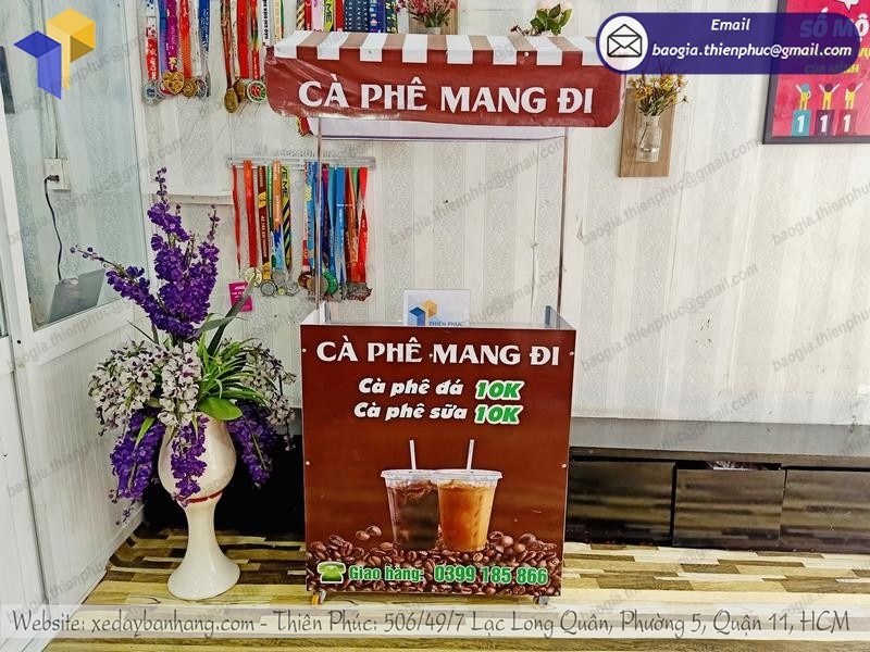 xe cafe mang đi gấp gọn