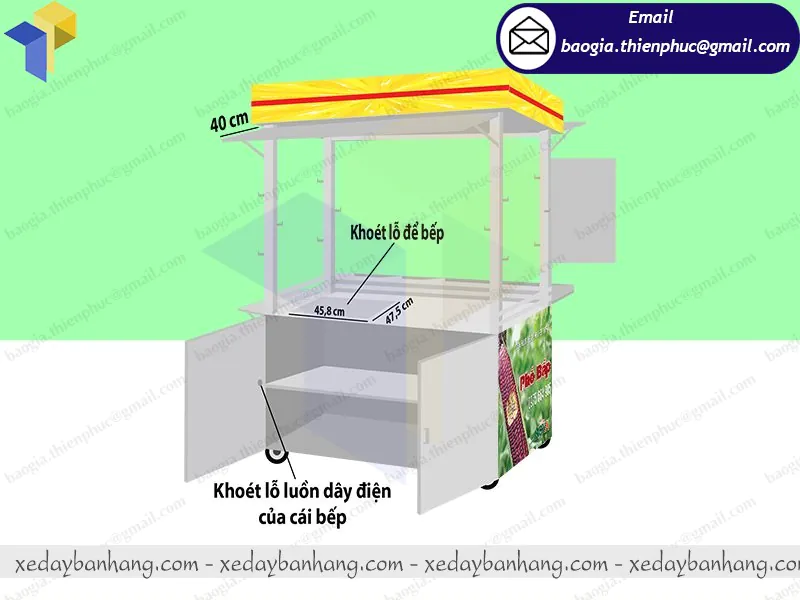 xe đẩy bán bắp giá rẻ