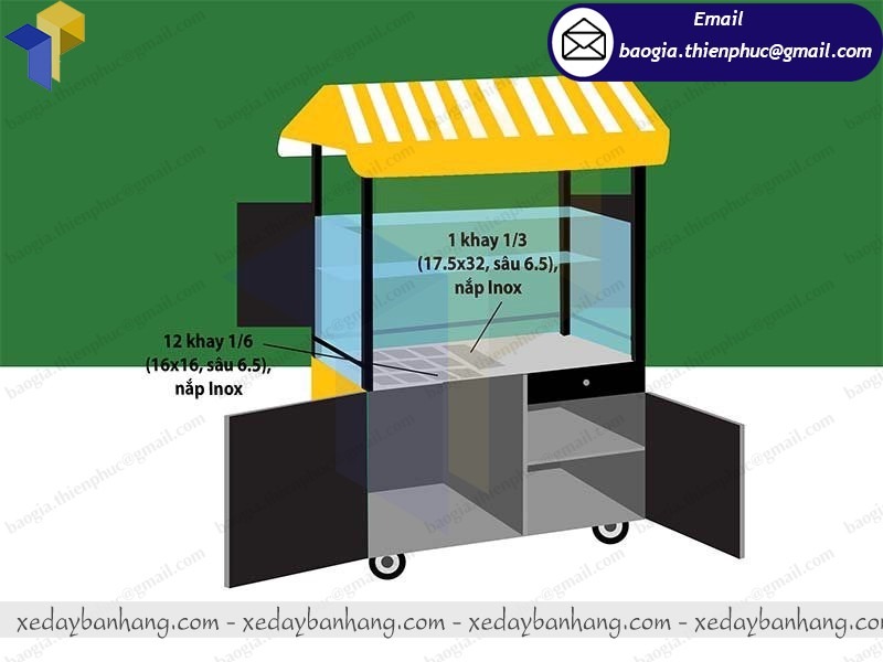 xe đẩy bán cá viên chiên giá rẻ