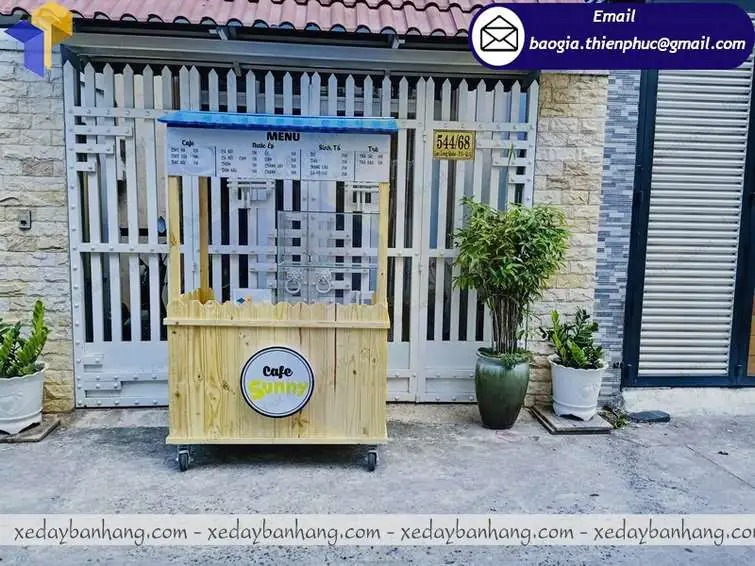 xe đẩy bán cafe take away