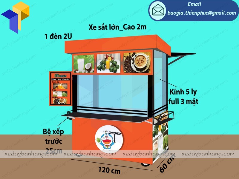 xe đẩy bán cam ép