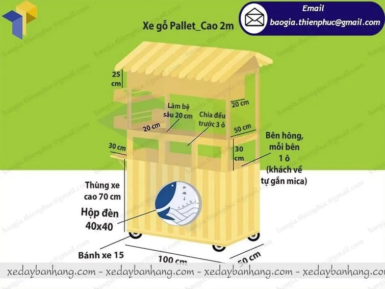 xe đẩy bán cơm cuộn