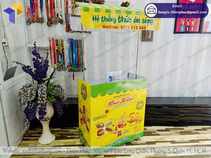 xe đẩy bán đồ ăn sáng giá rẻ