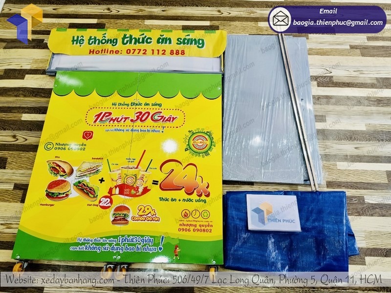 xe đẩy bán đồ ăn sáng lưu động