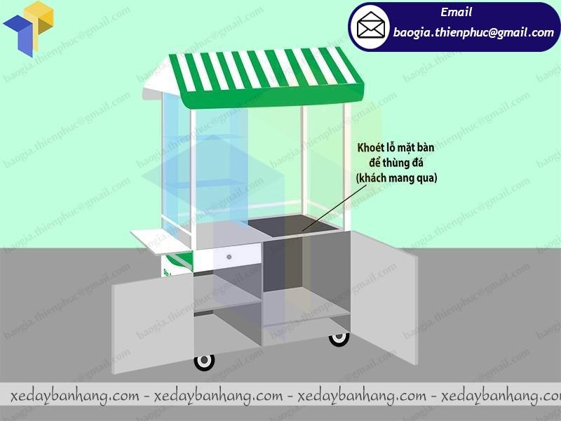 xe đẩy bán sữa đậu nành bằng inox