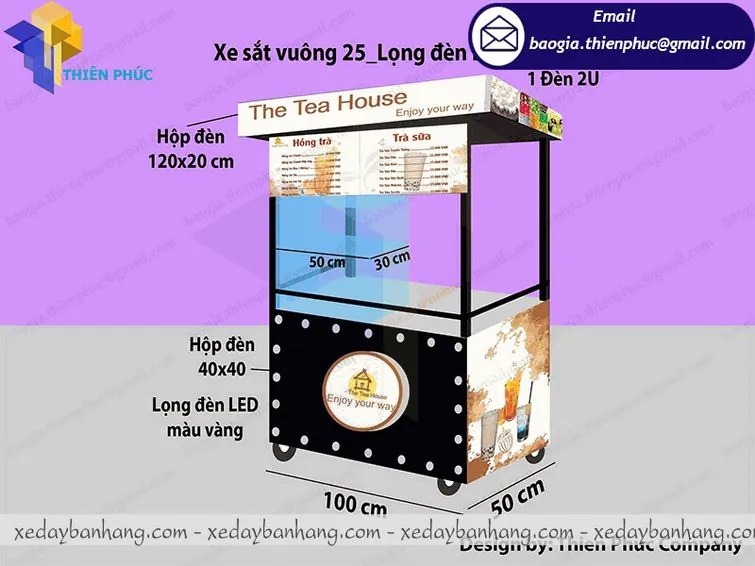 xe đẩy bán trà sữa vỉa hè