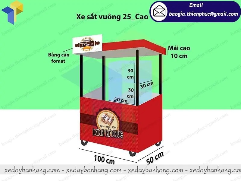 xe đẩy bán xôi bánh mì