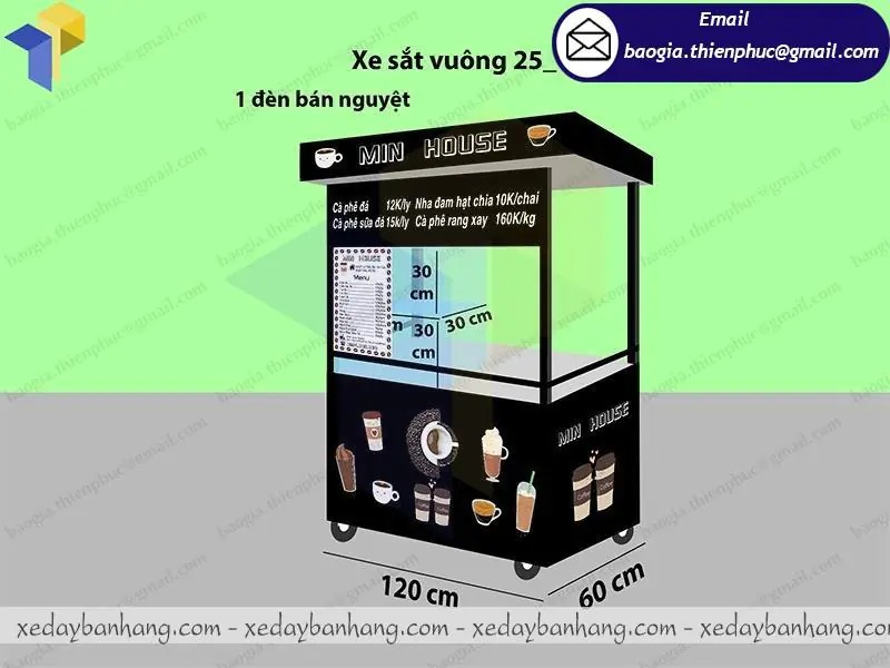 xe đẩy cafe bằng sắt