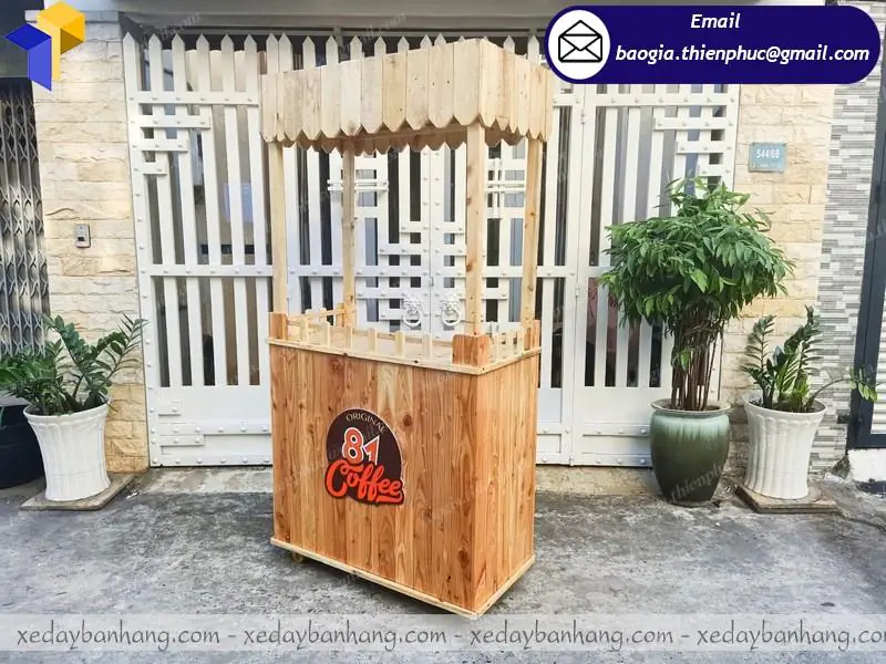 xe gỗ bán cafe mang đi