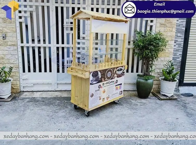 xe gỗ bán cafe take away giá rẻ
