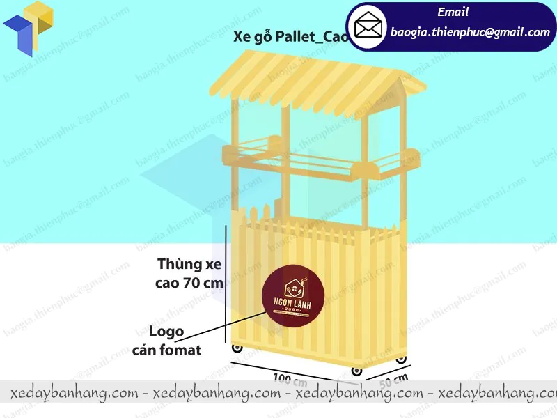 xe gỗ bán thức ăn nhanh