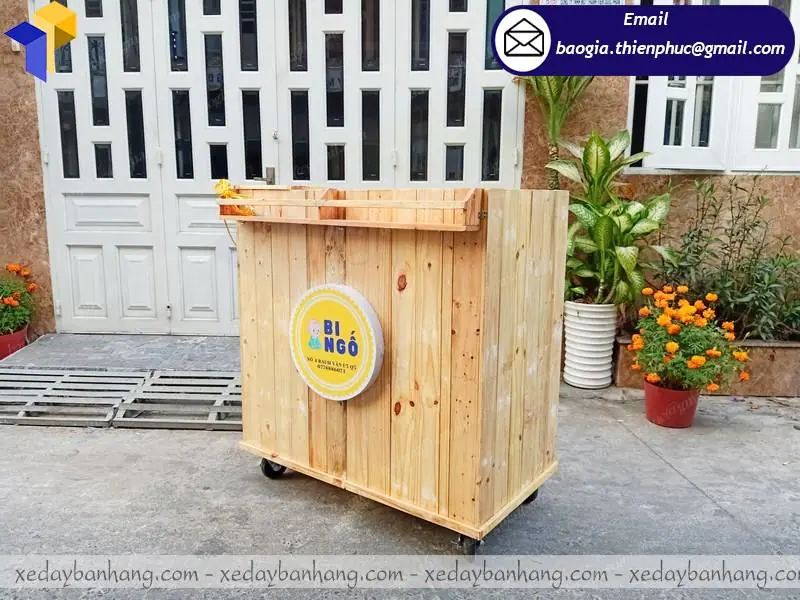 mẫu xe gỗ bán trà sữa đẹp