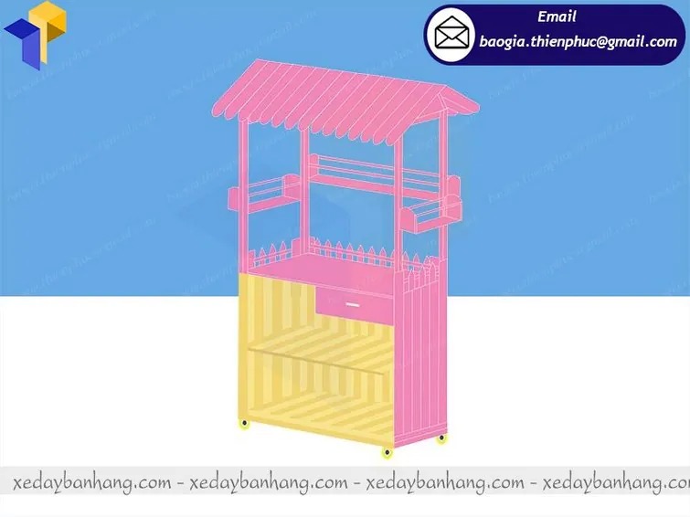 xe gỗ bán xiên que giá rẻ