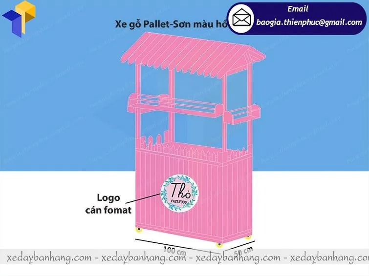 xe gỗ bán xiên que