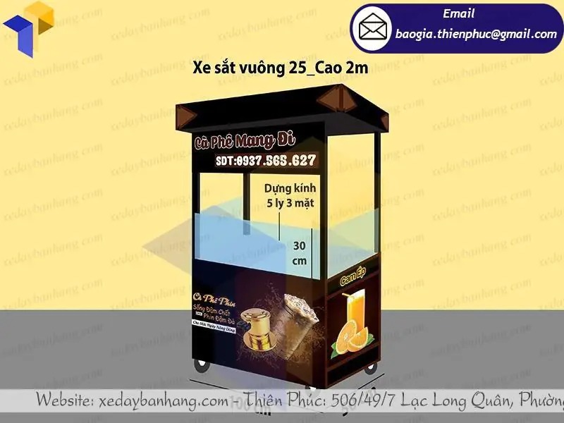 xe inox bán cafe