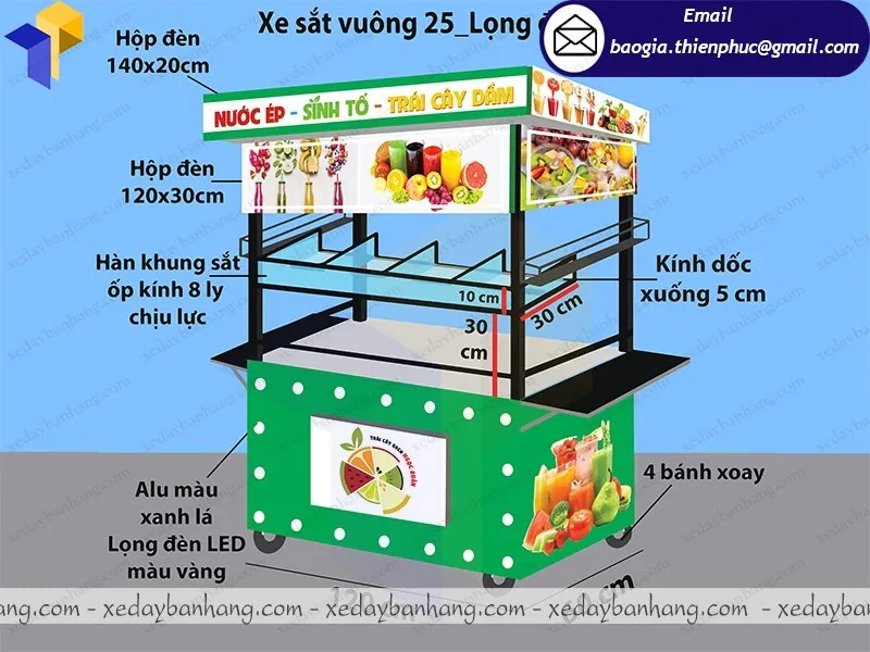 xe inox bán sinh tố trái cây