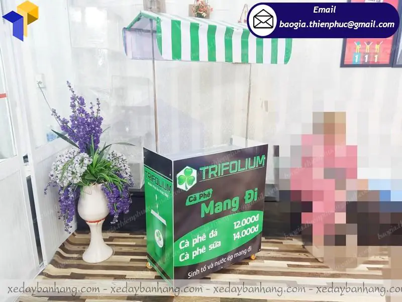 thiết kế quầy cafe lắp ráp lưu động