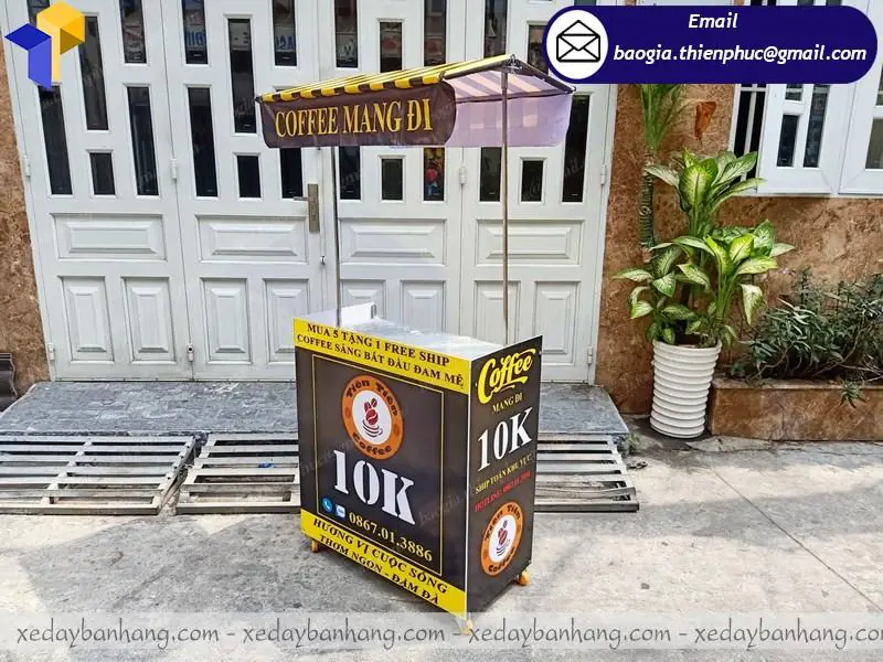 quầy lắp ráp bán cà phê mang đi nguyên chất đẹp