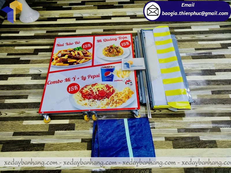 xe lắp ráp bán đồ ăn vặt vỉa hè