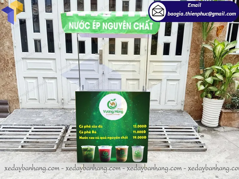 xe lắp ráp bán nước rau củ quả đạp