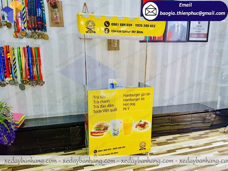 xe lắp ráp bán trà chanh ăn vặt đẹp giá rẻ