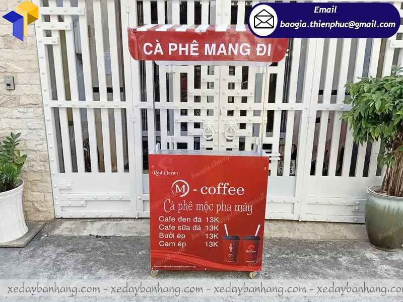 xe lắp ráp mini bán cafe hội chợ