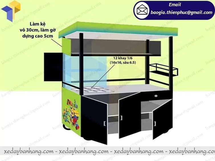 xe sắt bán cafe giá rẻ lưu động