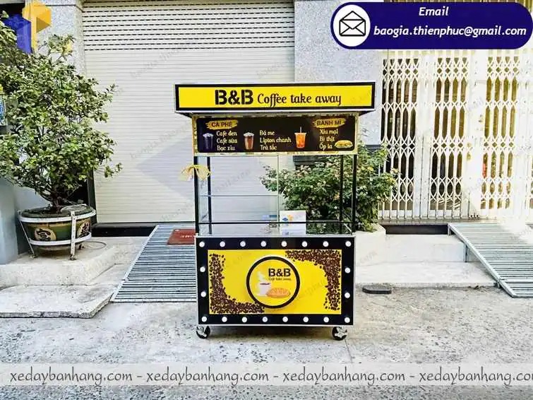 xe sắt bán cafe take away