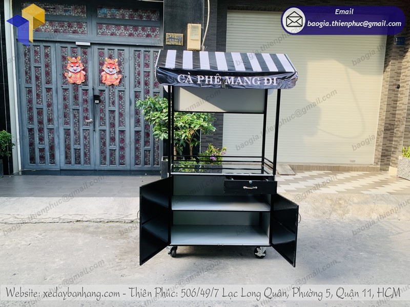 xe sắt bán coffee take away