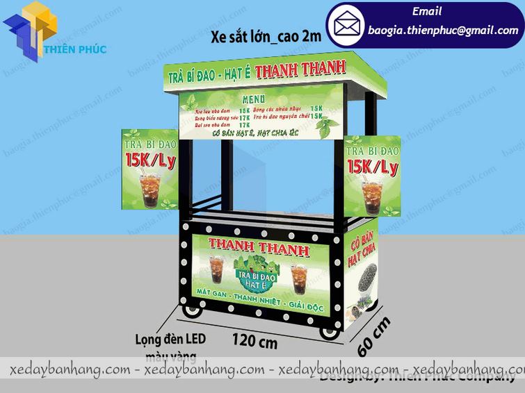 xe sắt bán trà bí đao