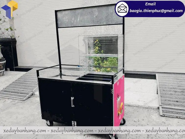 xe sắt bán trà sữa vỉa hè đẹp