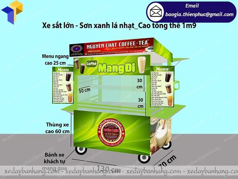 tủ sắt bán coffee take away