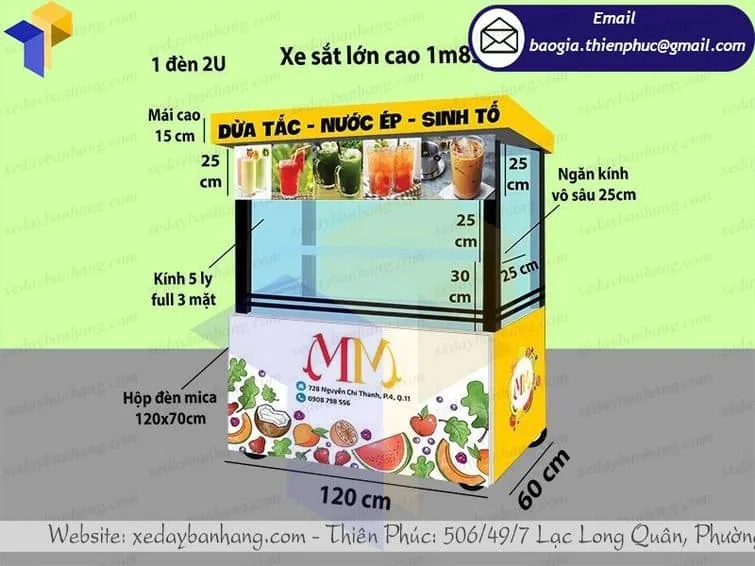 xe sinh tố bằng inox giá rẻ