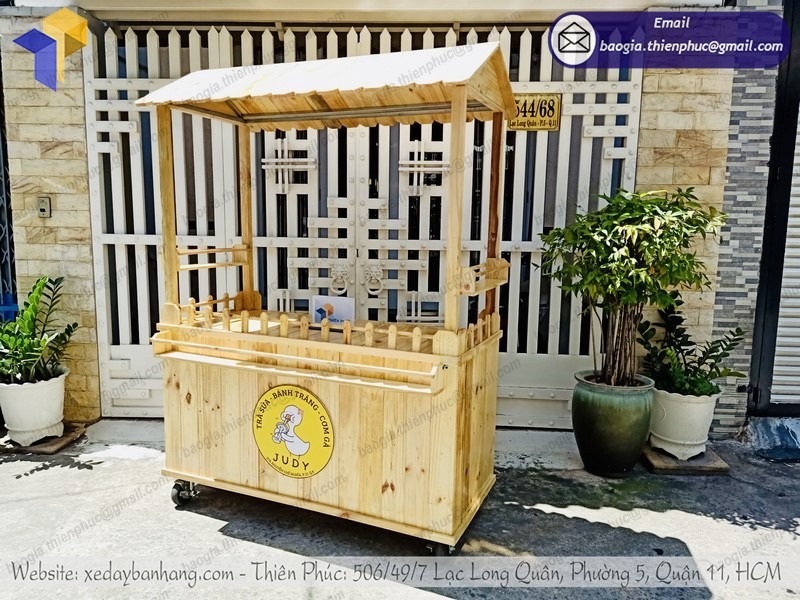 xe trà sữa bằng gỗ giá rẻ