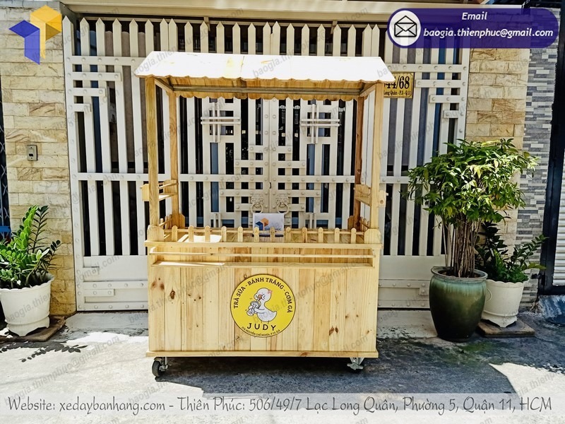 xe trà sữa bằng gỗ