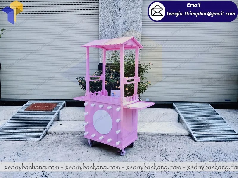 xe trà sữa nhỏ gọn bằng gỗ