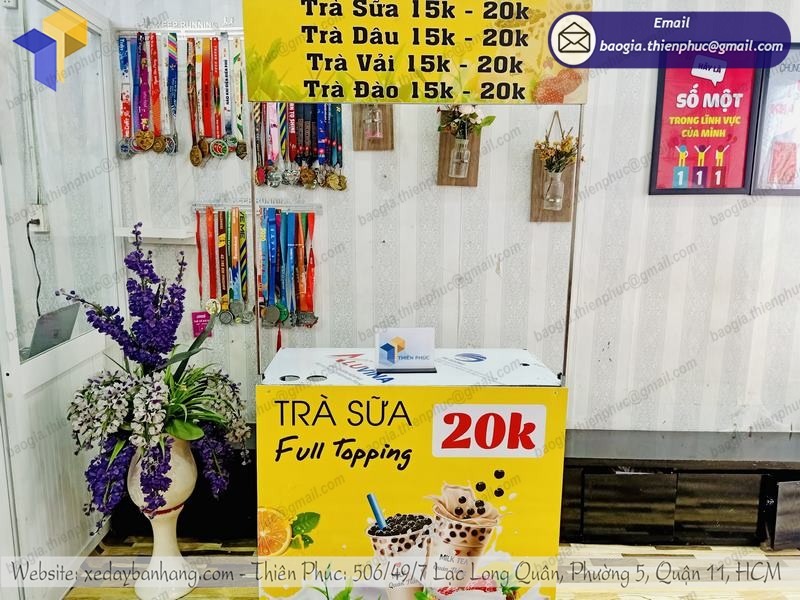 xe trà sữa nhỏ gọn
