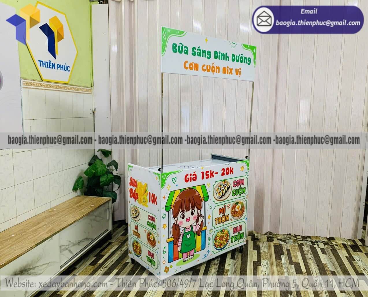 Xe xếp bán cơm cuộn lắp ráp bán ngoài đường tại hồ chí minh cho người kinh doanh nhỏ