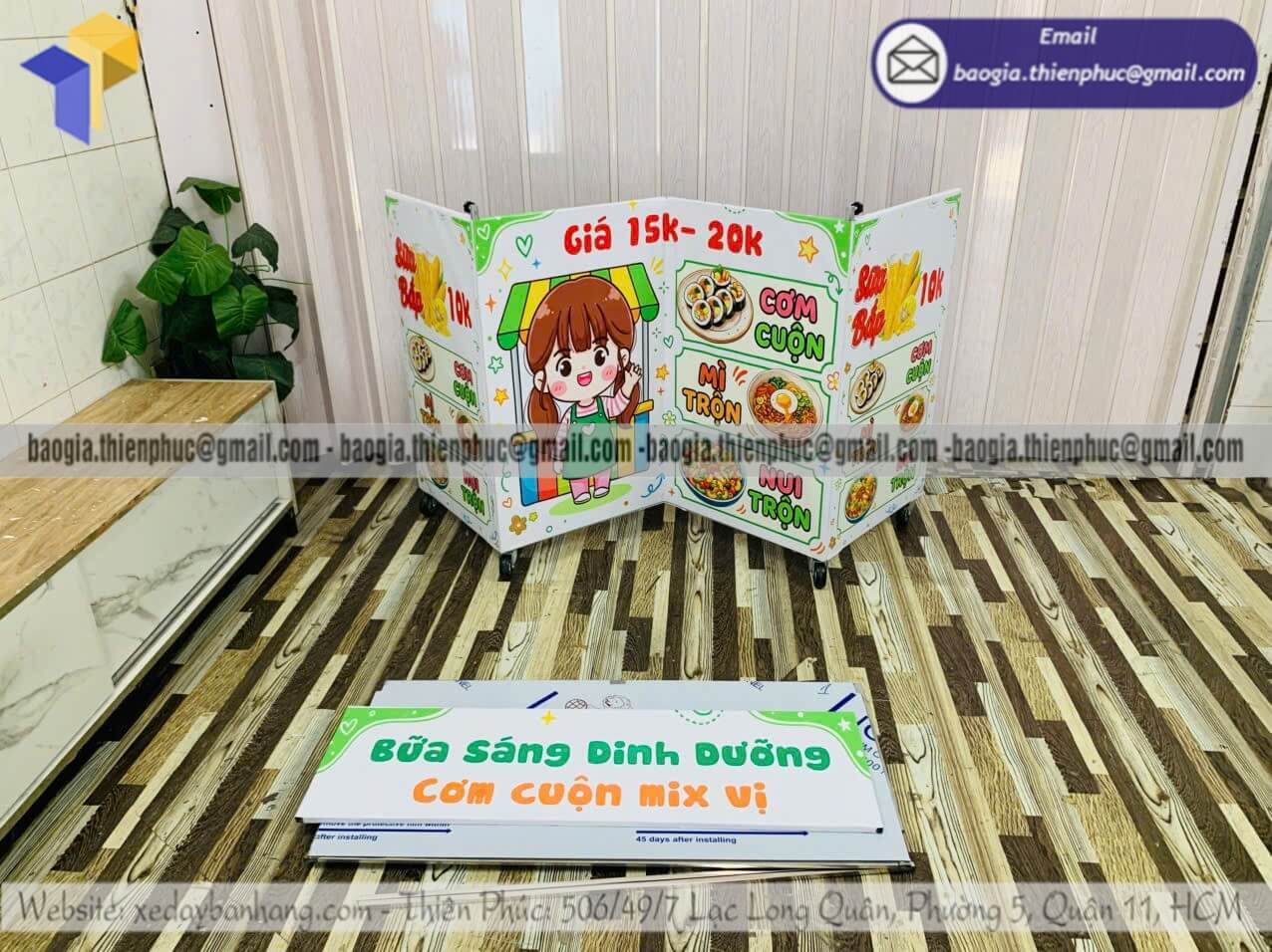 Xe xếp bán cơm cuộn lắp ráp bán ngoài đường xưởng sản xuất gia công theo yêu cầu