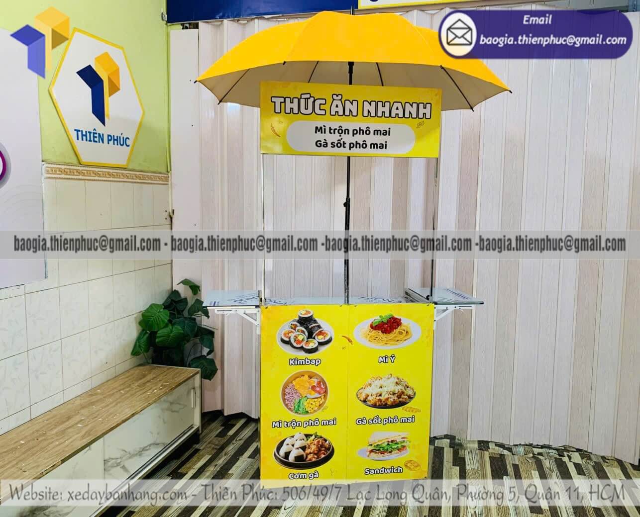 Xe xếp gọn bán thức ăn nhanh lề đường theo yêu cầu xưởng đóng xe theo kích thước riêng